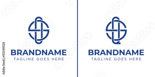 letters SO and SQ Monogram Saturn Logo, suitable for any business with OS SO QS SQ initials