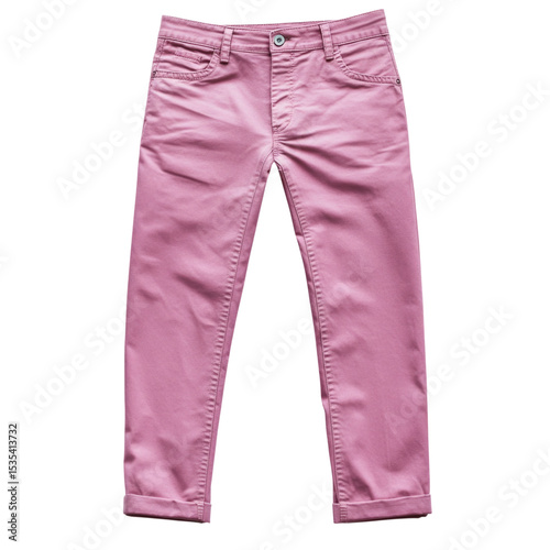 Pink casual pants for everyday wear showcasing a stylish and comfortable design, perfect for any casual occasion transparent background, cutout PNG