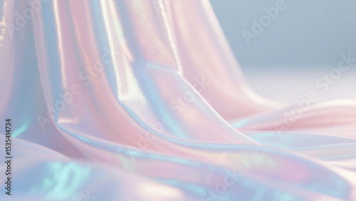 Soft iridescent fabric drapes elegantly