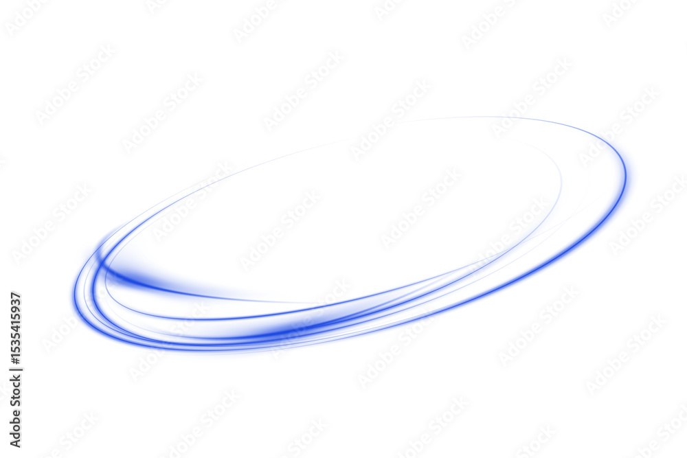 Obraz premium An Abstract Blue Light Swirl design set against a Transparent Background, showcasing visual elegance and beauty