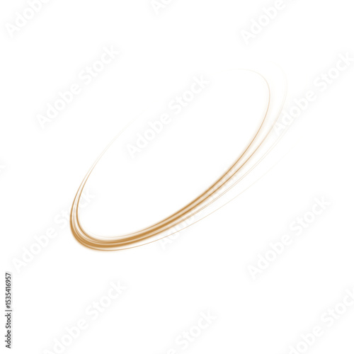 An Abstract Golden Light Swirl design set against a Transparent Background, showcasing visual elegance and beauty