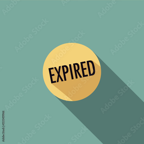 Expired stamp on round badge shows data concept, with space for copy