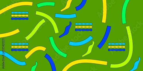 Curved line background with simple abstract shape but still looks elegant. Green background with line curved, collection abstract background pattern shape