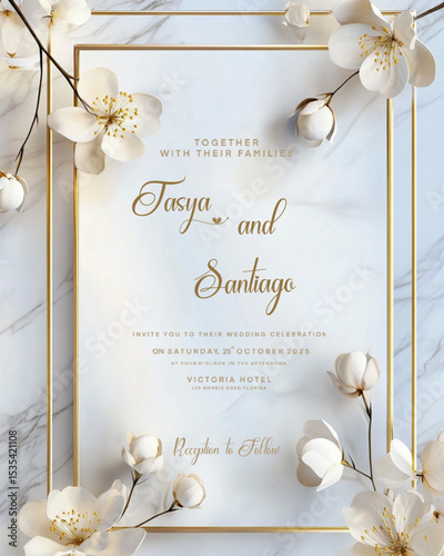 wedding invitation card with wedding rings