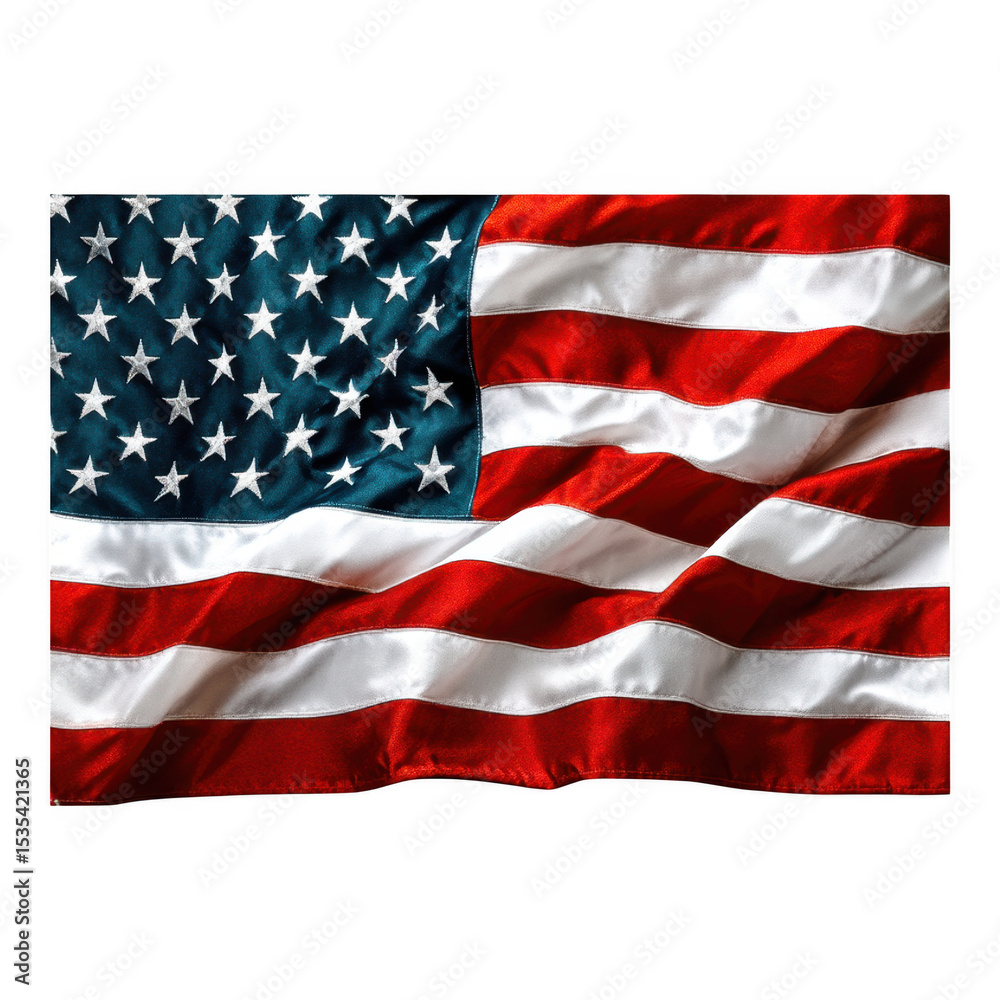 Obraz premium American Flag Red and White Stripes Stars and Stripes Waving Fabric 1024x1024 Pixels