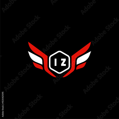 IZ Initials Vektor Stok Otomotif Logo Design