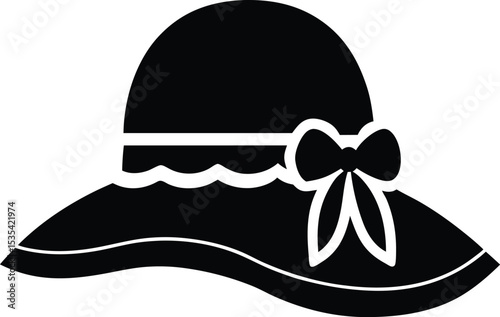Stylish sun hat icon, perfect for fashion or lifestyle design.