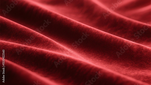 Red velvet fabric drapes in soft waves