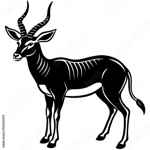 Elegant black sable antelope vector illustration for wildlife enthusiasts and graphic designers use