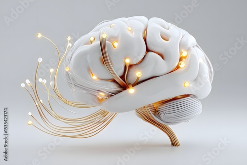 3D Digital brain of intelligence AI concept