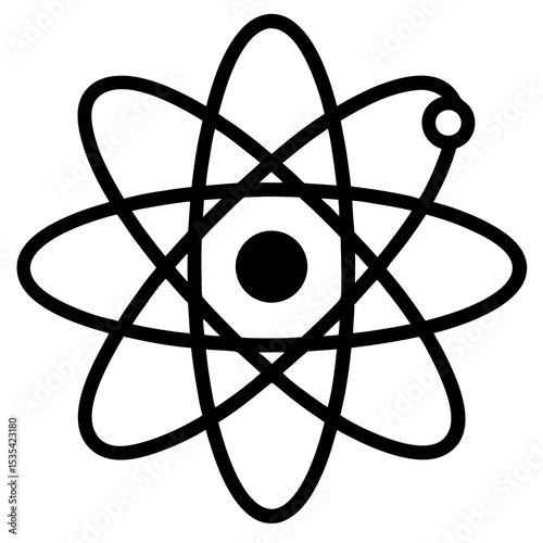 Atom structure model diagram vector illustration for science education and physics study material