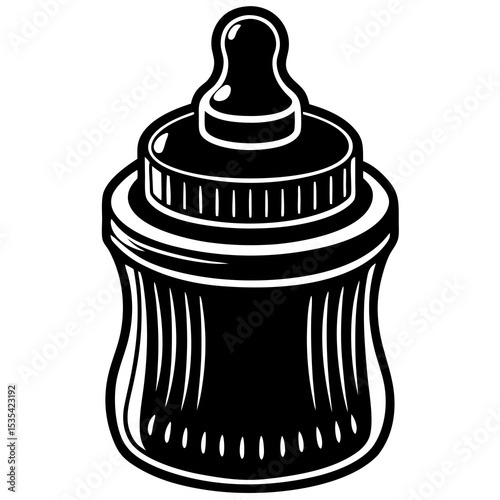 Baby bottle vector illustration for newborn feeding, infant care, and baby products design projects needs