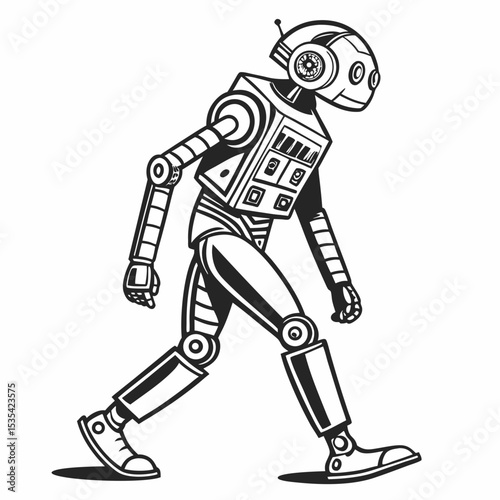 “Robot Character Isolated Vector Illustration”

