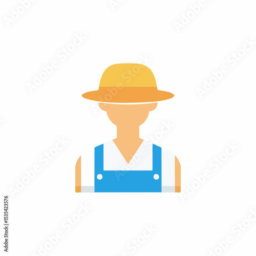 Worker Icon Hat and OverallsVector