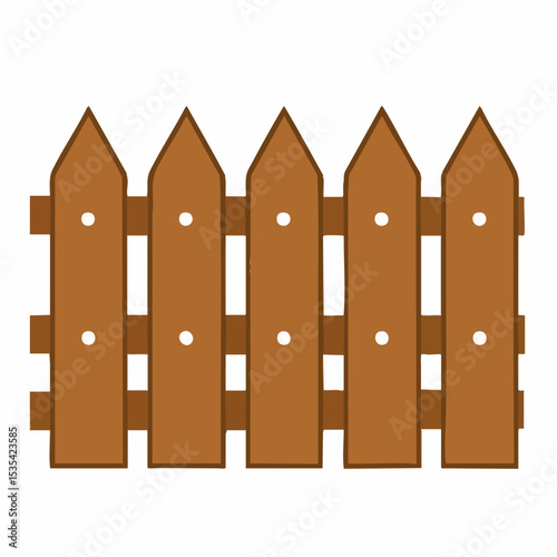 Wooden picket fence sectionVector