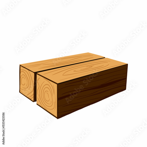 Wooden Block PairVector