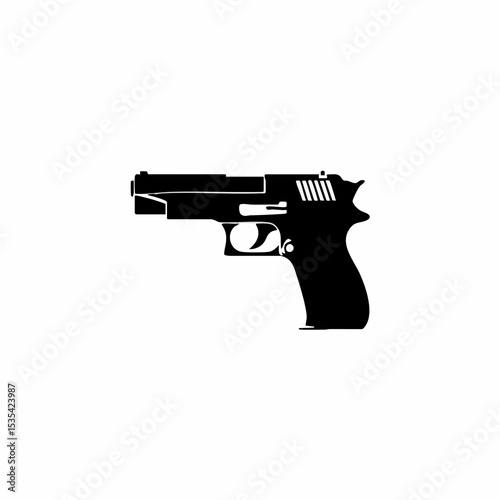 Semi-automatic Handgun SilhouetteVector