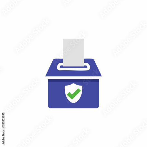 Secure Ballot Box IconVector