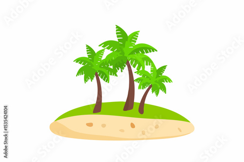 Palm Trees on Small IslandVector