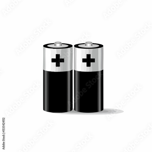 Pair of Cylindrical BatteriesVector
