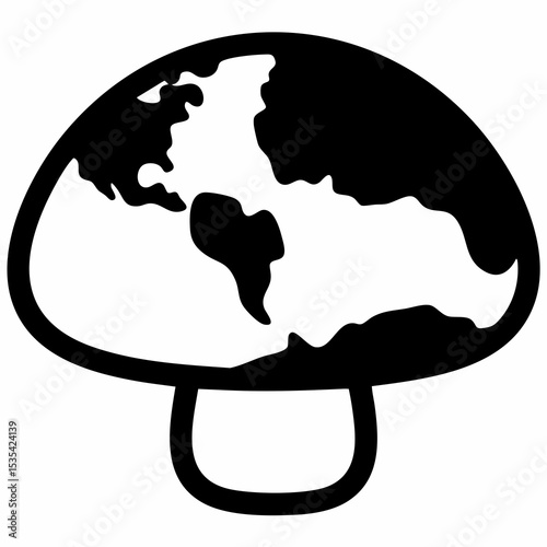 Mushroom with World Map PatternVector