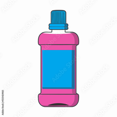 Mouthwash Bottle IllustrationVector