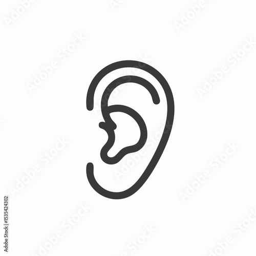 Human Ear Outline IconVector