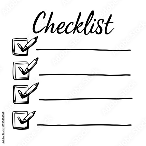 Checklist with checkboxes – To-do list organization, task planning