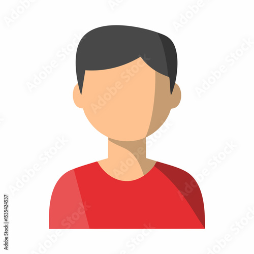 Faceless Male Avatar in Red ShirtVector