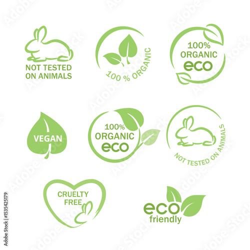 set of organic labels.