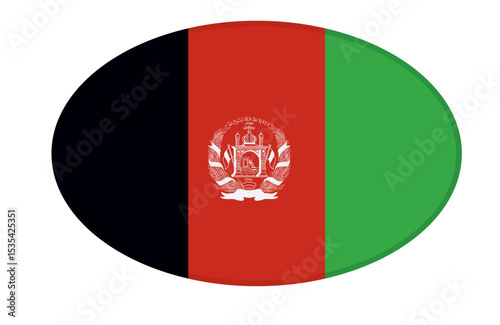 Afghanistan flag ellipse shaped. vector	