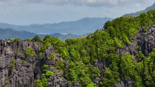 Tropical Islands with splendid limestone rocks formation. El Nido, Palawan. Philippines.
