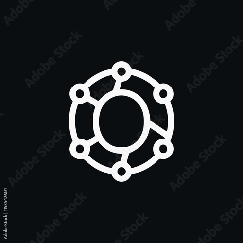 letter O blockchain cryptocurrency company logo vector illustration template design