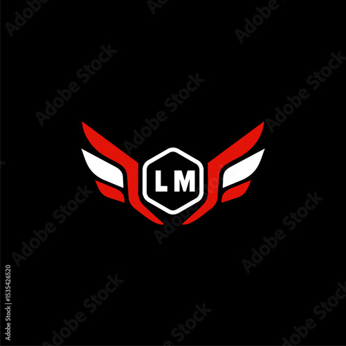 LM Initials Vektor Stok Otomotif Logo Design