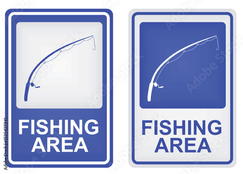 Fishing area sign. vector illustration