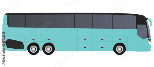 Blue tourist bus. vector illustration