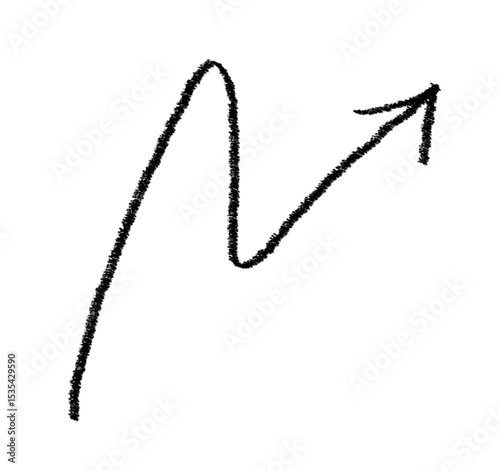 Arrow doodle grunge vector icon. Arrow on white background. Design element vector illustration.