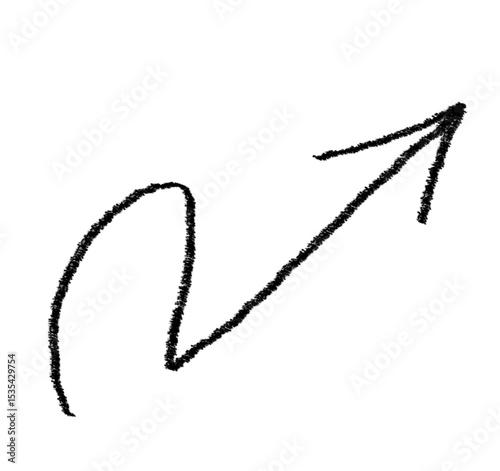 Arrow doodle grunge vector icon. Arrow on white background. Design element vector illustration.
