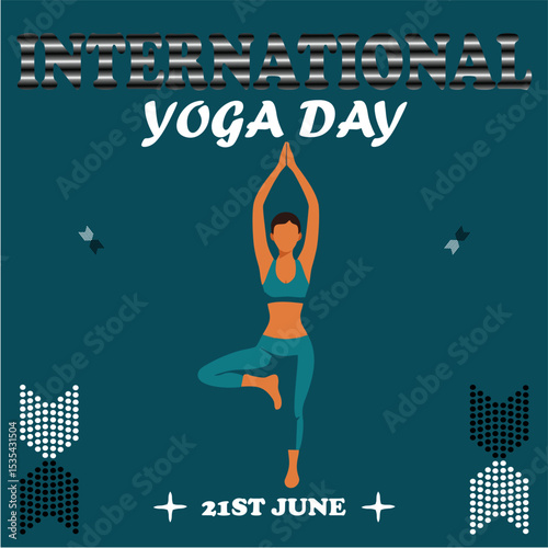 International Yoga Day post for social media sites like Facebook, Instagram , awareness post for all, better life with health  , promoting fitness life with mind on 21st June