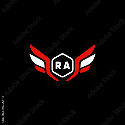 RA Initials Vektor Stok Otomotif Logo Design
