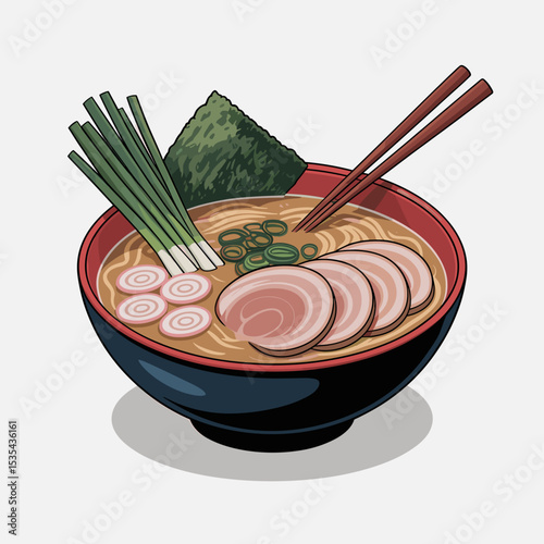 Tonkotsu Ramen Bowl with Pork and Nori