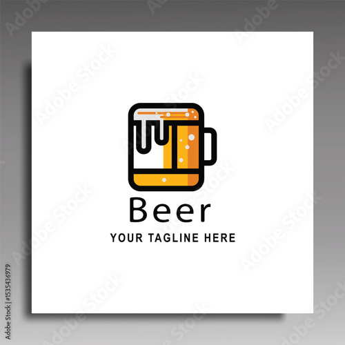 Beer logo .vector icon illustration .for company symbol Brewery or beverage