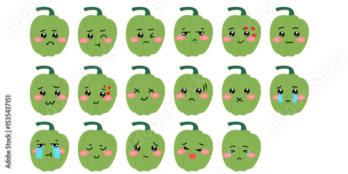 Set of variant expression fruit elmenet stock design. popular expression face fruit. mango, strawerry,pumpkin,greengrapes