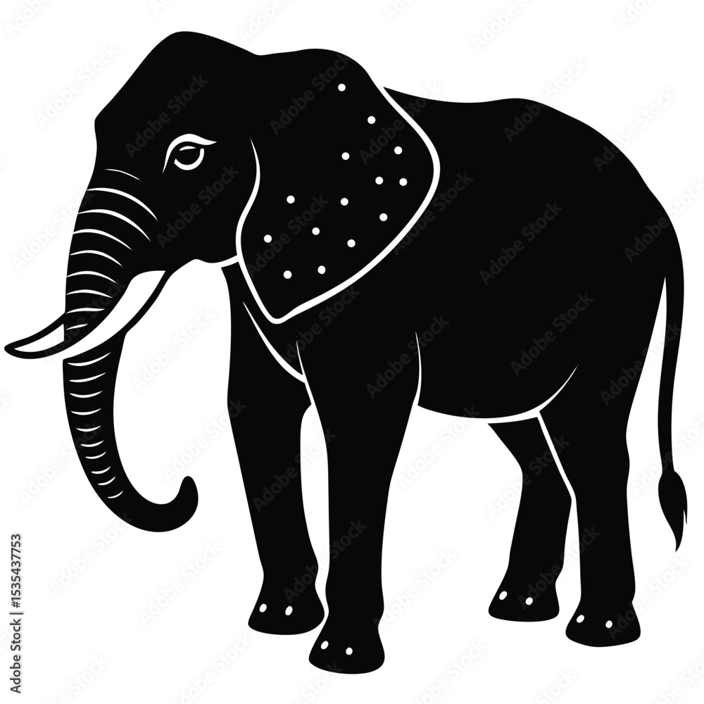Fototapeta premium Elegant Black Elephant Silhouette for Creative Designs