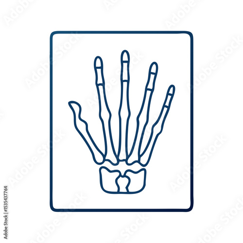 X-ray image of a hand icon, ideal for medical diagnostics and radiology applications