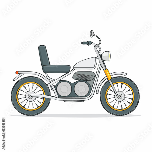 Vintage Motorcycle Illustration Classic Two-Wheeled Design