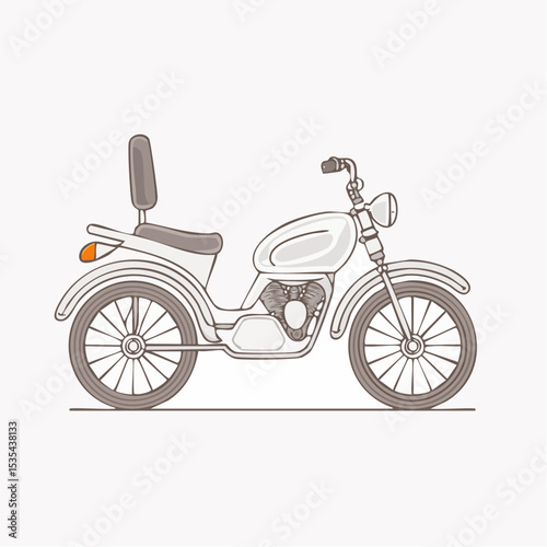 Vintage Motorcycle Illustration Classic Two-Wheeler Design