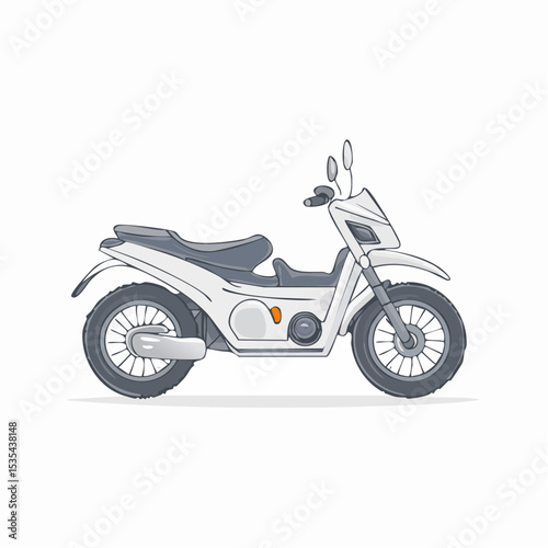 White Scooter Illustration A Detailed Vector Graphic of a Modern Two-Wheeled Vehicle