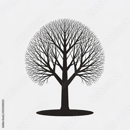 Abstract geometric tree icon, black on white.