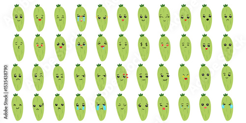 Set of variant expression fruit elmenet stock design. popular expression face fruit. mango, strawerry,pumpkin,greengrapes